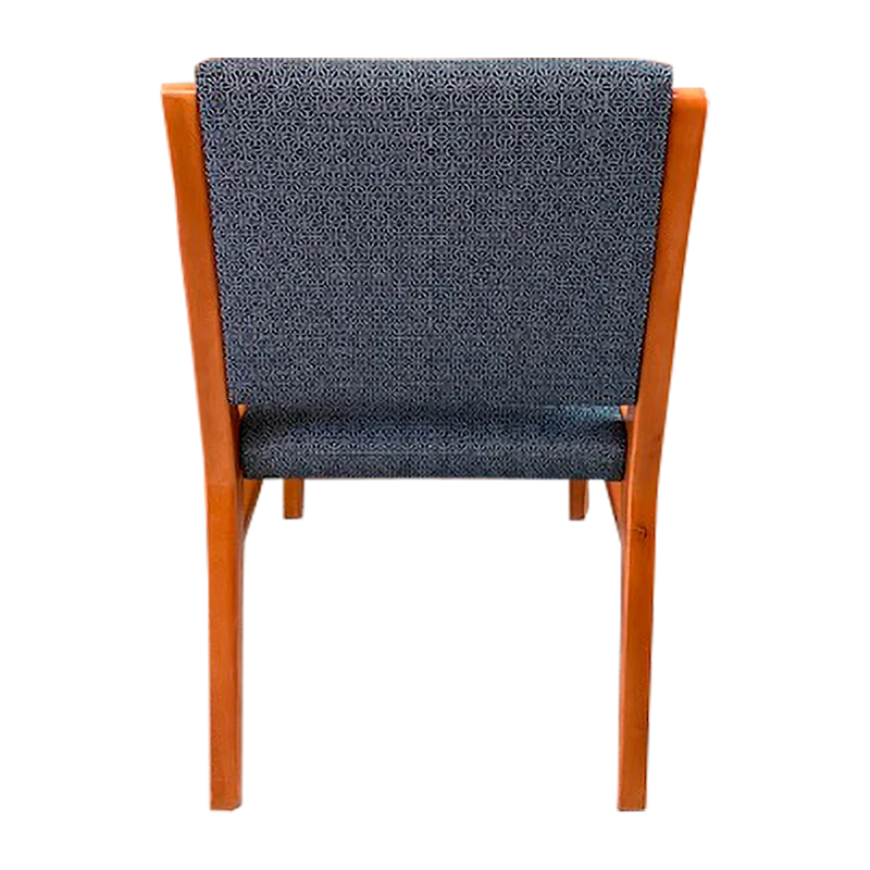Wood Frame Side Chair (Grey) — Back