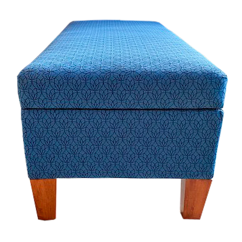 Blue Pattern Bench with Lift — Side