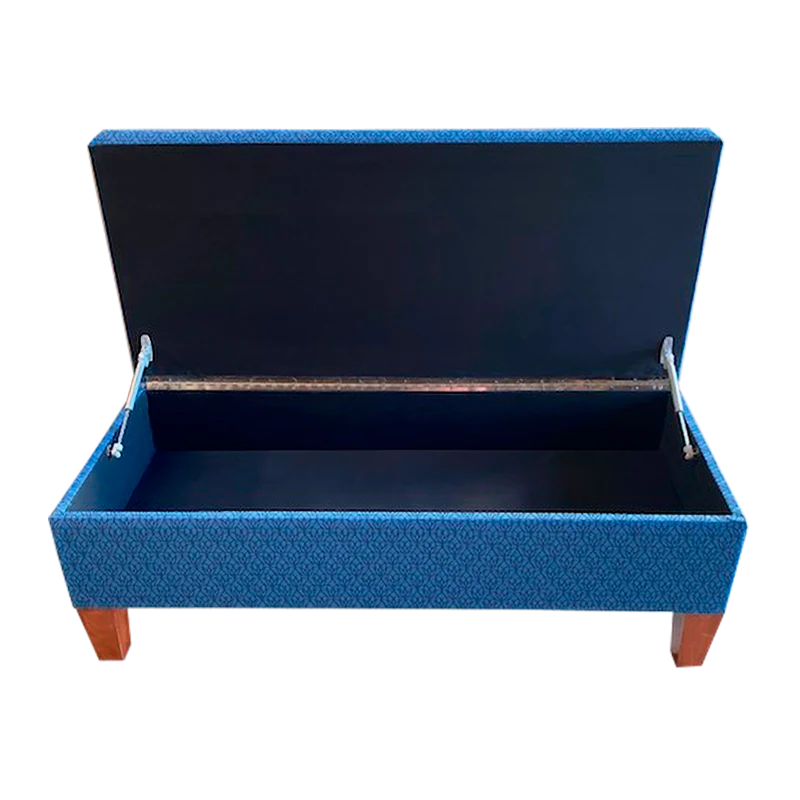 Blue Pattern Bench with Lift — Inside