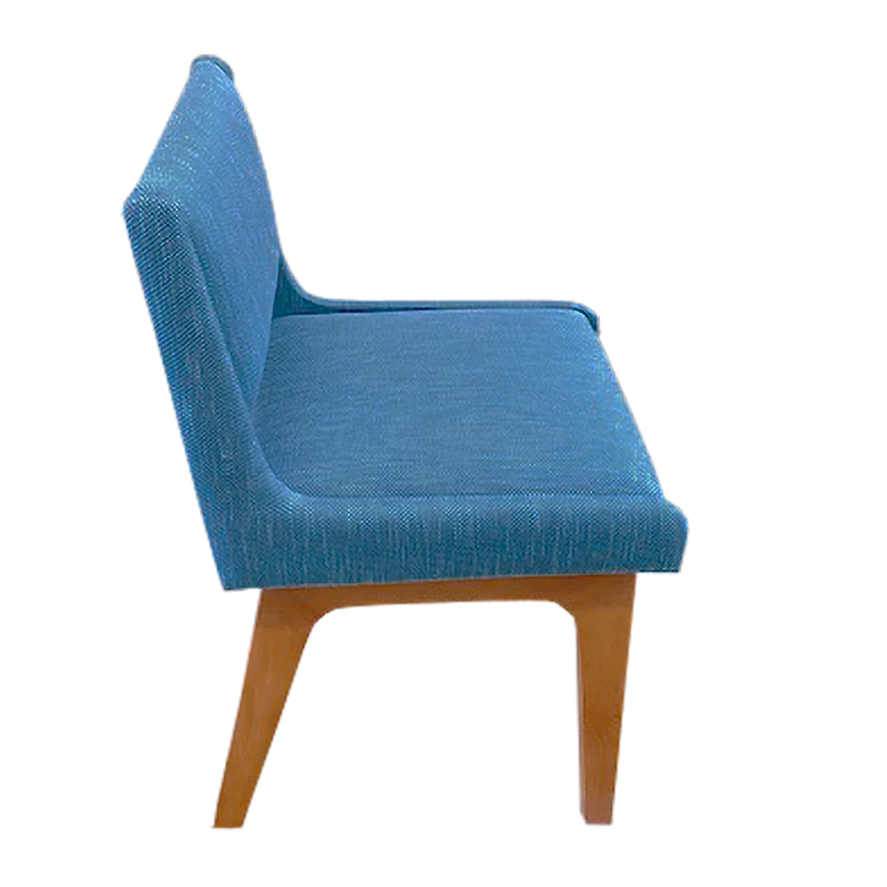 Wood Frame Side Chair (Blue) — Side