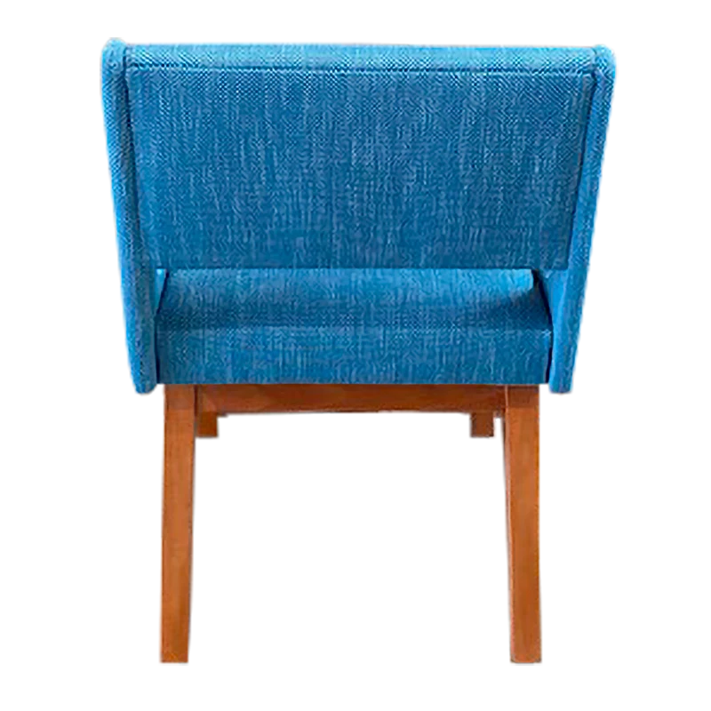 Wood Frame Side Chair (Light Blue) — Back