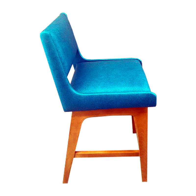 Blue Vinyl Barstool — Side